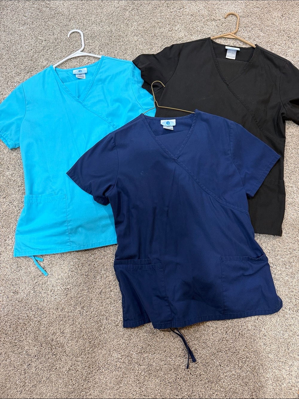 3 SB Scrubs Women's V-Neck Scrub sets - Black, Navy, Aqua